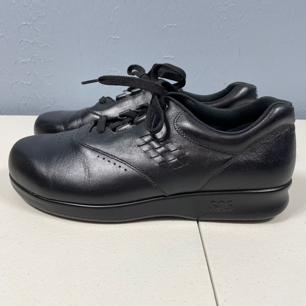 SAS Tripad Free Time Womens 9W Lace Up Comfort Black Leather Walking Shoes